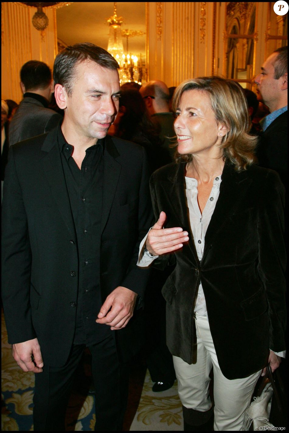 Claire Chazal et Philippe Torreton à la cérémonie de remise de décorations au ministère de la Claire Chazal et Philippe Torreton à la cérémonie de remise de décorations au ministère de la