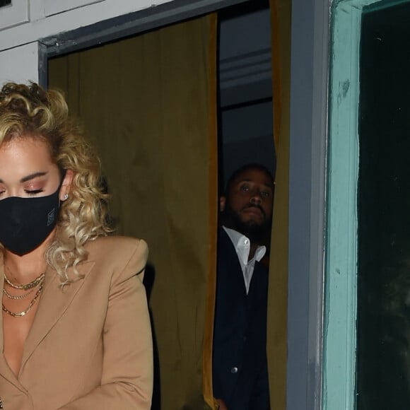 Rita Ora à la sortie d'une soirée à Londres. Le 18 septembre 2020.