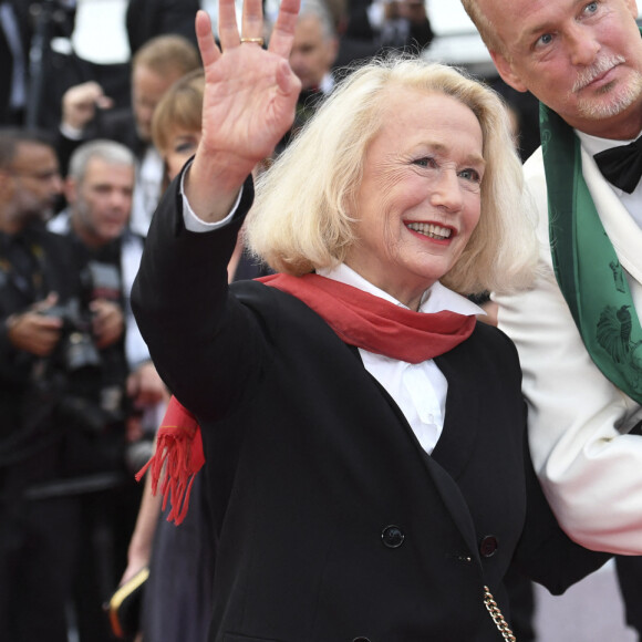 Brigitte Fossey et Larry Cech à la première de "Sibyl" lors du 72e Festival International du Film de Cannes, le 24 mai 2019.