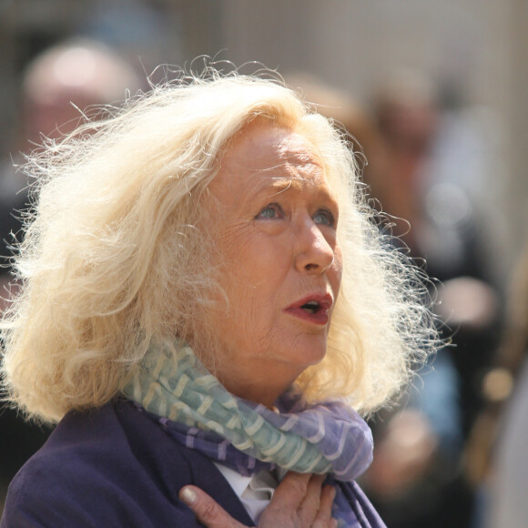 Brigitte Fossey - Sorties des obsèques de Jean-Marc Thibault en l'église Saint-Roch à Paris le 12 juin 2017.