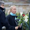 Exclusif - Brigitte Fossey et son mari Yves Samama aux obsèques de Marcelle Feuillade (mère de Brigitte Fossey) en l'Eglise de Notre Dame de Boulogne Billancourt. Le 23 décembre 2016.