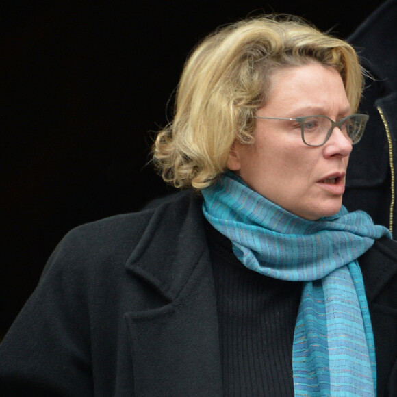 Exclusif - Brigitte Fossey, sa fille Marie Adam et son mari Yves Samama aux obsèques de Marcelle Feuillade (mère de Brigitte Fossey) en l'Eglise de Notre Dame de Boulogne Billancourt. Le 23 décembre 2016.
