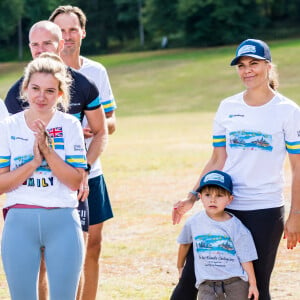 Exclusif - La princesse Victoria de Suède, le prince Daniel, le prince Oscar, Final of "The 2020 - La famille royale de suède au 2020+ Kilometre Challenge 2020 à Stockholm en Suède, le 30 août 2020