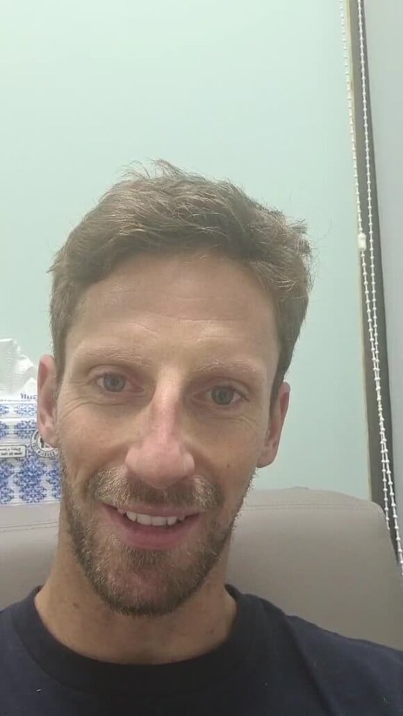 Romain Grosjean donne de ses nouvelles depuis l'hôpital militaire de Bahreïn, sur Instagram le 1er décembre 2020.