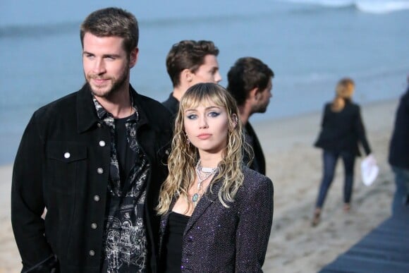 Liam Hemsworth et sa femme Miley Cyrus - Saint Laurent présente sa collection homme printemps-été 2020 à Malibu. ©Cyrill Gueny/Bestimage