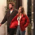 Exclusif - Liam Hemsworth sort dîner avec sa nouvelle compagne Gabriella Brooks à West Hollywood le 4 février 2020.