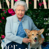 Elizabeth en couverture du magazine "Vanity Fair" avec ses chiens en 2018.