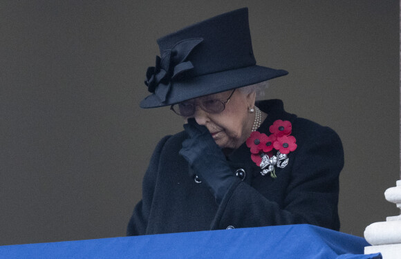 La reine Elisabeth II d'Angleterre lors de la cérémonie de la journée du souvenir (Remembrance Day) à Londres, automne 2020.