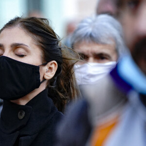 Loretta Denaro (femme de Christophe Dominici) - Obsèques du rugbyman Christophe Dominici en l'église Saint-Louis de Hyères le 4 décembre 2020 © Norbert Scanella / Panoramic / Bestimage