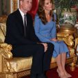 Info - Le Prince William a contracté le Covid-19 en avril - Le prince William, duc de Cambridge, et Kate Middleton, duchesse de Cambridge, reçoivent le président d'Ukraine, Volodymyr Zelensky et sa femme Olena à Buckingham Palace à Londres, le 7 octobre 2020.