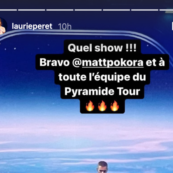 L'humoriste Laurie Peret a assisté au concert de M. Pokora diffusé en direct sr Inlive Stream. Le 8 décembre 2020.