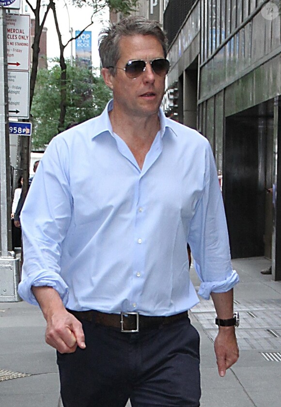 Hugh Grant dans les rues de New York après une apparition à l'émission "NBC Today Show", le 27 juin 2018