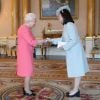 La reine Elizabeth II d'Angleterre en audience avec l'ambassadrice du Salvador Gilda Guadalupe Velasquez-Paz au palais Buckingham à Londres. Le 27 février 2020.