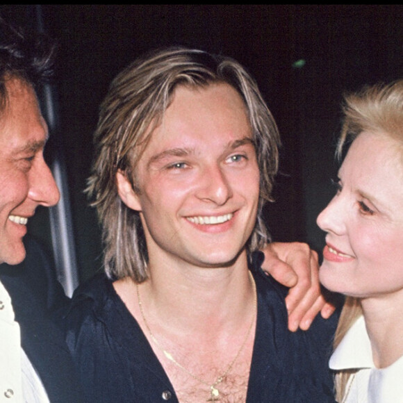 Lancement de la tournée de David Hallyday en 1991 avec son père Johnny Hallyday et sa mère Sylvie Vartan.