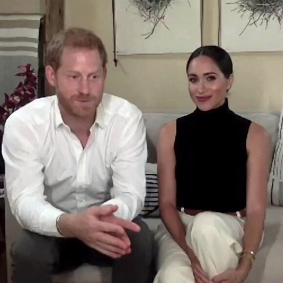 Le prince Harry, duc de Sussex, et Meghan Markle, duchesse de Sussex invités dans un podcast dédié à la santé mentale, automne 2020.