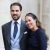 Le prince Philippos de Grèce et sa fiancée Nina - Mariage du prince Jean-Christophe Napoléon et de la comtesse Olympia d'Arco-Zinneberg à la cathédrale Saint-Louis des Invalides à Paris. © Dominique Jacovides / Bestimage