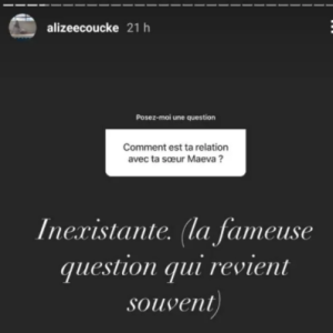 Maëva Coucke en froid avec sa soeur jumelle Alizée ? (captures Instagram).