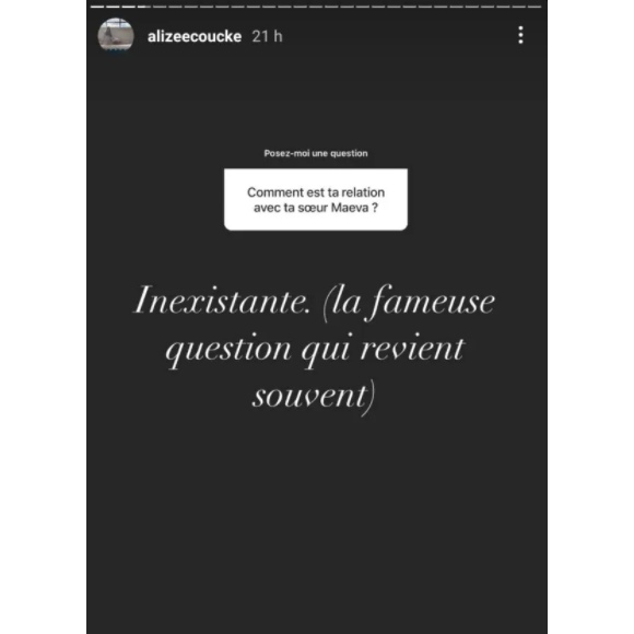 Maëva Coucke en froid avec sa soeur jumelle Alizée ? (captures Instagram).