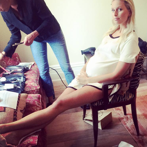 Karolina Kurkova, enceinte en 2015.