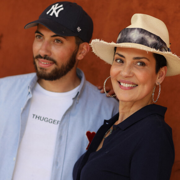Cristina Cordula son fils Enzo au village lors des internationaux de tennis de Roland Garros à Paris, France, le 2 juin 2019. © Jacovides-Moreau/Bestimage