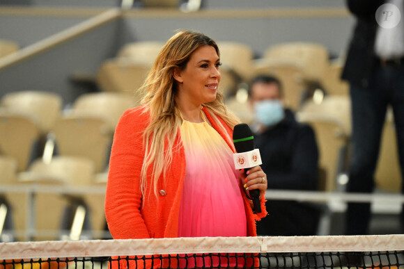 Marion Bartoli enceinte - Les internationaux de tennis de Roland Garros à Paris le 8 octobre 2020. © Chryslene Caillaud / Panoramic / Bestimage 