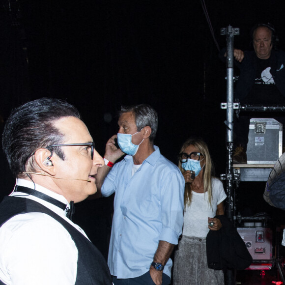 Exclusif - Jean-Marc Généreux et M. Pokora (Matt Pokora) - Backstage de l'enregistrement de l'émission "Spectaculaire" présentée par Jean-Marc Généreux. Le 22 septembre 2020. © Pierre Perusseau / Bestimage