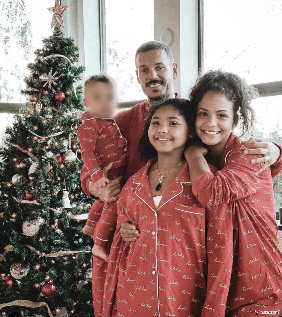 Le premier Noël de M. Pokora papa avec Isaiah, Violet et Christina Milian.