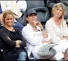 Corinne Touzet, sa fille et Michèle Laroque - Tournoi de tennis de Roland-Garros. Le 1er juin 2008.