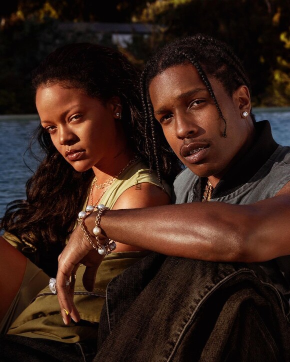 Rihanna et ASAP Rocky dans la campagne de pub Fenty Skin en juillet 2020.