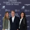 Olivier Royant, sa fille Hermine et sa femme Delphine - Exclusif - Photocall lors du Longines Paris Eiffel Jumping au Bois de Boulogne à la plaine de Jeux de Bagatelle à Paris, le 2 juillet 2016 