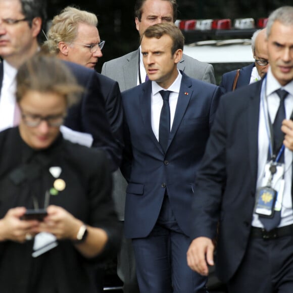 Olivier Royant - Le président Emmanuel Macron se rend à pied au siège de l'ONU pour prononcer son allocution devant la 72ème assemblée générale à New York le 19 septembre 2017.