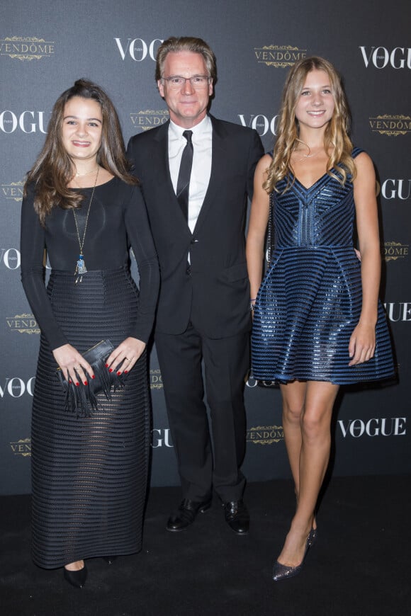 Olivier Royant et se fille Hermine - Soirée pour les 95 ans du magazine Vogue, avenue d'Iena à Paris, le 3 octobre 2015.