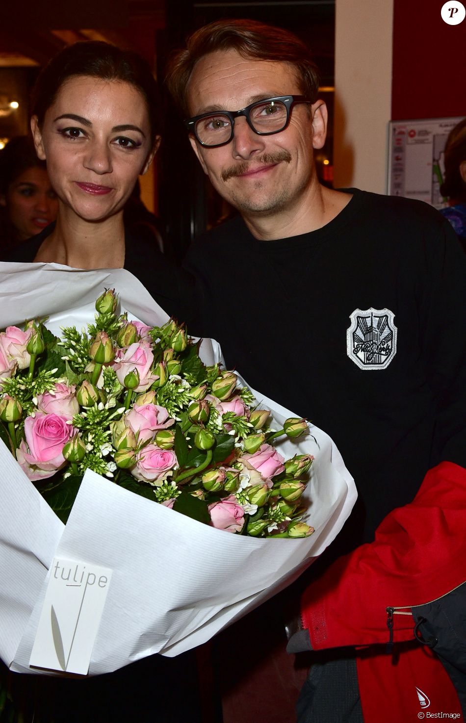 Marie-Julie Baup et son mari Lorant Deutsch - Première de la pièce "Irma la douce" au Théâtre de la Porte-Saint-Martin à Paris le 15 septembre 2015.