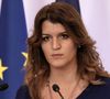 Gérald Darmanin, ministre de l'Intérieur et Marlène Schiappa, ministre déléguée auprès du ministre de l'Intérieur donnent une conférence de presse de présentation des résultats mensuels de l'action ministérielle, à l'Hôtel Beauvau à Paris. © Stéphane Lemouton / Bestimage