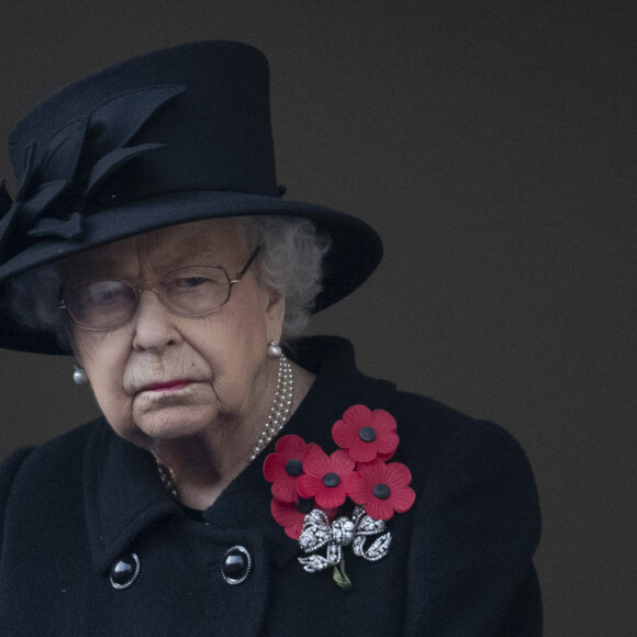 La reine Elisabeth II d'Angleterre lors de la cérémonie de la journée du souvenir (Remembrance Day) à Londres le 8 novembre 2020.