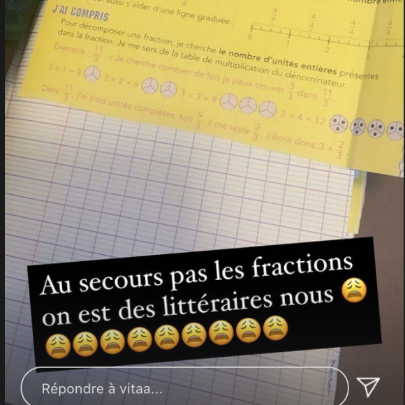 Vitaa galère un peu avec les devoirs de son fils.