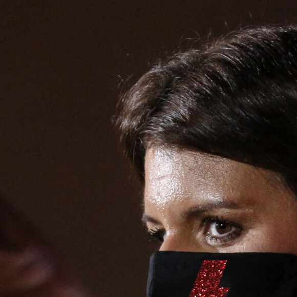A l'occasion du 25 novembre, journée internationale pour l'élimination de la violence à l'égard des femmes, le ministère de l'Intérieur participe pour la première fois à l'opération Orangetheworld organisée par UN Women en présence de Marlène Schiappa et de Sylvie Tellier. Paris, le 23 novembre 2020. © Stéphane Lemouton / Bestimage