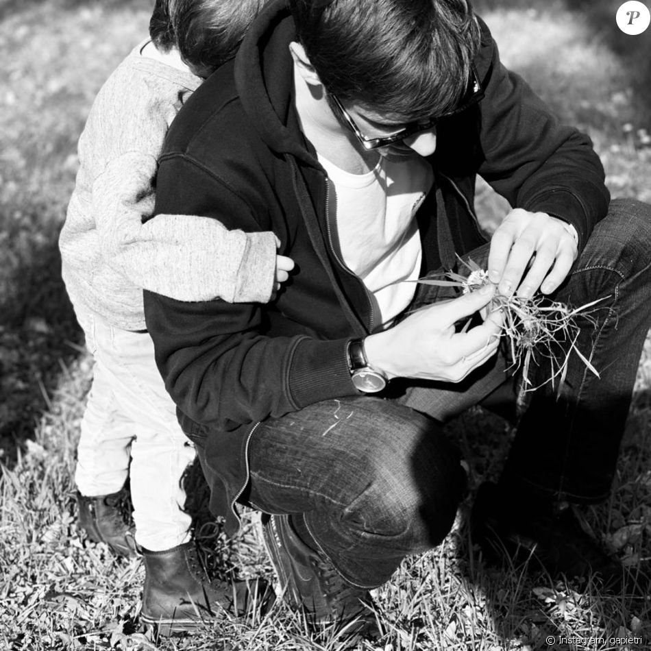 Gaspard Ulliel et son fils Orso sur Instagram, mars 2020.