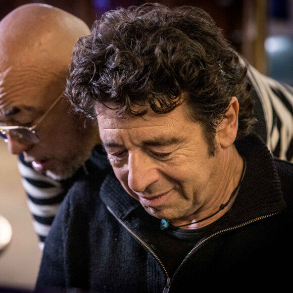 Exclusif - Patrick Bruel et Pascal Obispo lors de l'enregistrement de la surprise pour l'émission "La Lettre", présentée par S.Davant et diffusée le 16 janvier 2021 sur France 2. Le 5 décembre 2020 © Cyril Moreau / Bestimage