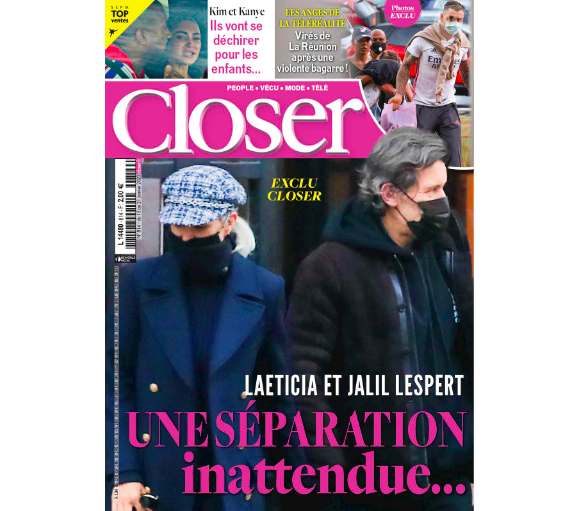 Laeticia Hallyday et Jalil Lespert dans le magazine "Closer" du 15 janvier 2021.