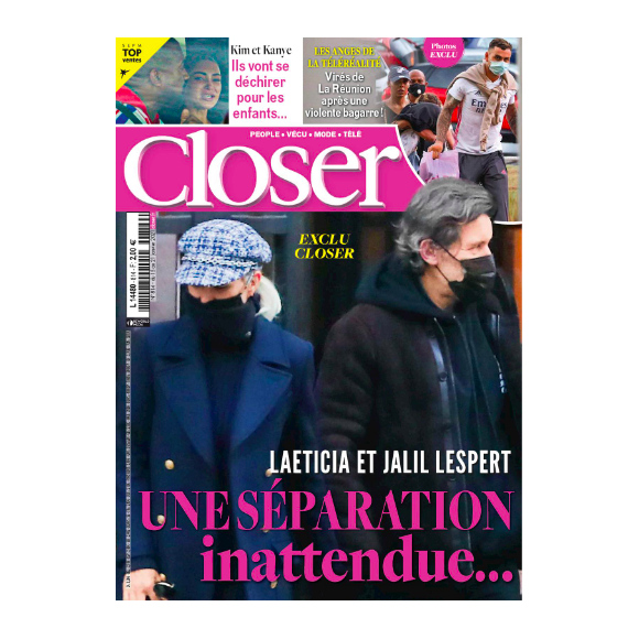 Laeticia Hallyday et Jalil Lespert dans le magazine "Closer" du 15 janvier 2021.