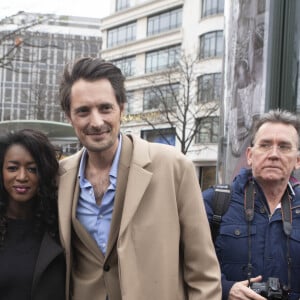 Hapsatou Sy et son compagnon Vincent Cerutti - Arrivées au "Déjeuner des Nommés de la 45ème édition des César 2020" au restaurant le Fouquet's à Paris. Le 9 février 2020 © Christophe Clovis / Bestimage