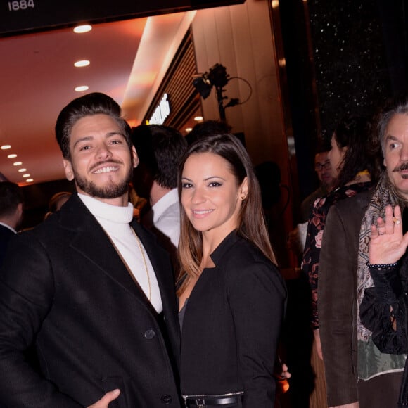 Rayane Bensetti et Denitsa Ikonomova lors de la soirée de réouverture de la boutique "Breitling", située rue de la Paix. Paris, le 3 octobre 2019. © Rachid Bellak/Bestimage