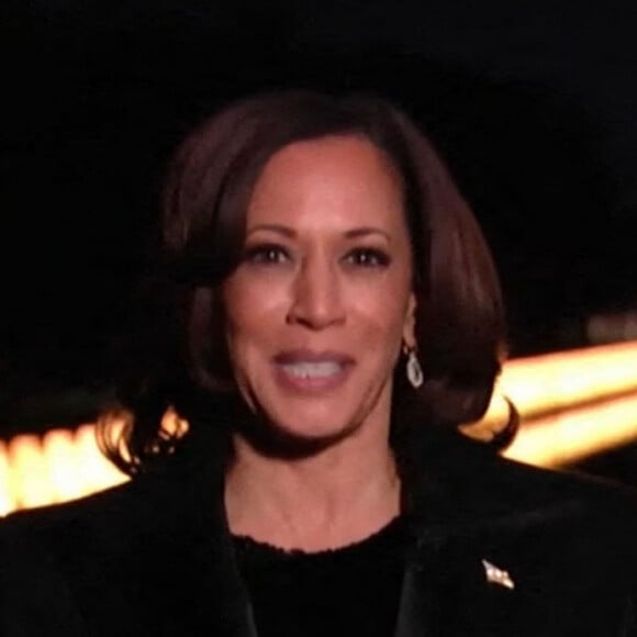 La nouvelle vice-présidente des Etats-Unis, Kamala Harris s'adresse à la nation dans l'émission "Celebrating America TV" sur la chaîne ABC, à l'occasion de l'investiture à son poste et celle du nouveau président des Etats-Unis, J. Biden. Washington. Le 20 janvier 2021.