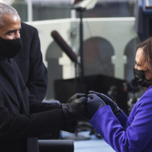 Barack Obama et Kamala Harris - Investiture du 46ème président des Etats-Unis et de la vice-présidente au Capitole à Washington. Le 20 janvier 2021