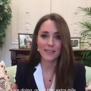 Kate Middleton en visioconférence avec des infirmières depuis Anmer Hall, janvier 2021.