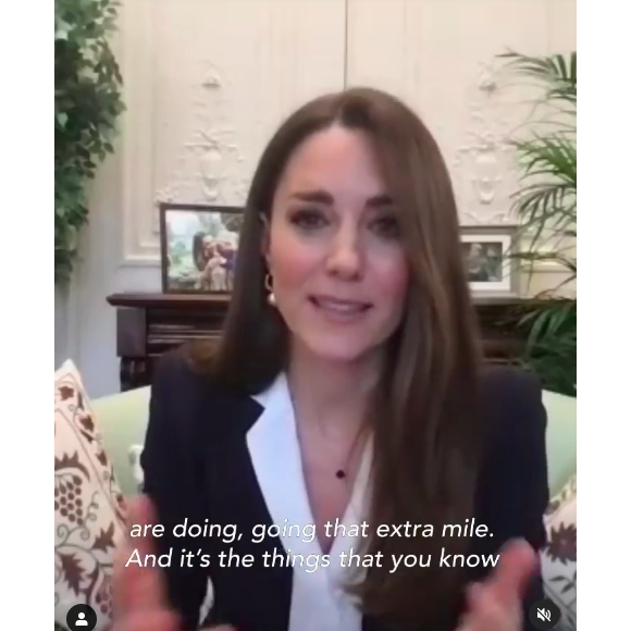 Kate Middleton en visioconférence avec des infirmières depuis Anmer Hall, janvier 2021.