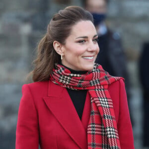 Catherine Kate Middleton, duchesse de Cambridge lors d'une visite du chateau de Cardiff.