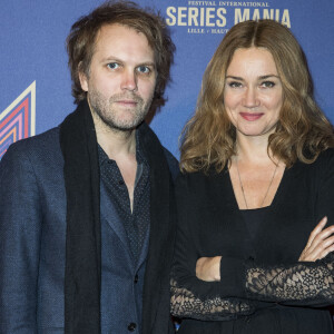 Exclusif - Florian Zeller et sa femme Marine Delterme - Photocall du dîner de gala Séries Mania à l'hôtel Salomon de Rothschild à Paris, France, le 30 janvier 2019. © Olivier Borde/Bestimage 