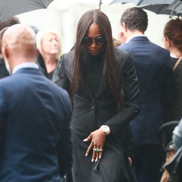 Naomi Campbell aux obsèques du photographe allemand Peter Lindbergh en l'église Saint-Sulpice à Paris le 24 septembre 2019.